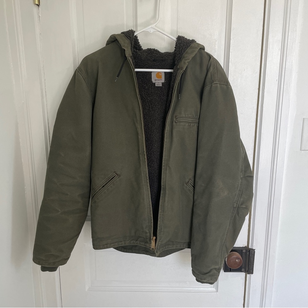 Carhartt Men’s Sherpa Lined Jacket — Green Sandstone, Small (J141 ARG)